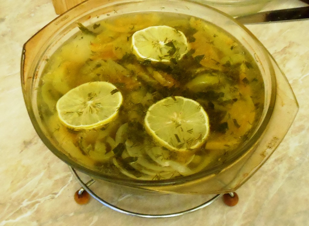 Зеленая калья из горбуши