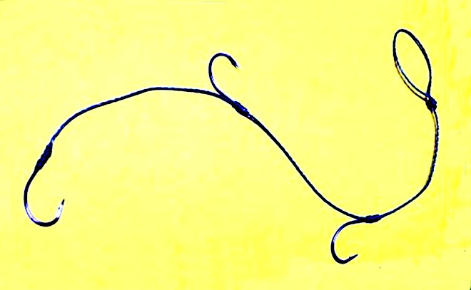 Как привязать крючок с лопаткой к леске без узла? No knot.