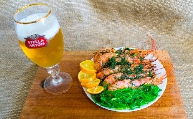 Жареный лангуст. Fried lobster.