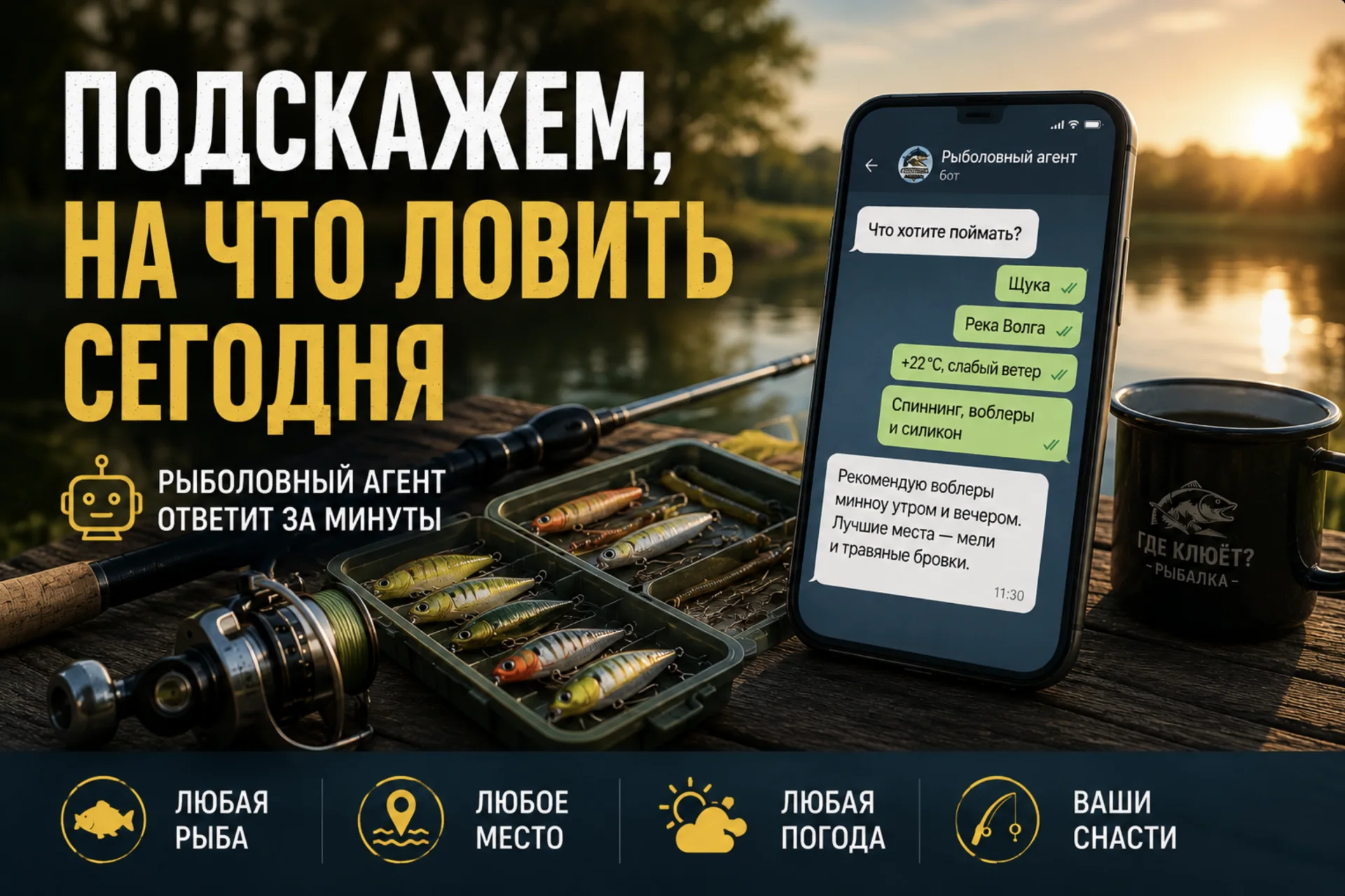 На что сегодня ловить: как рыболовный агент помогает подготовиться к рыбалке
